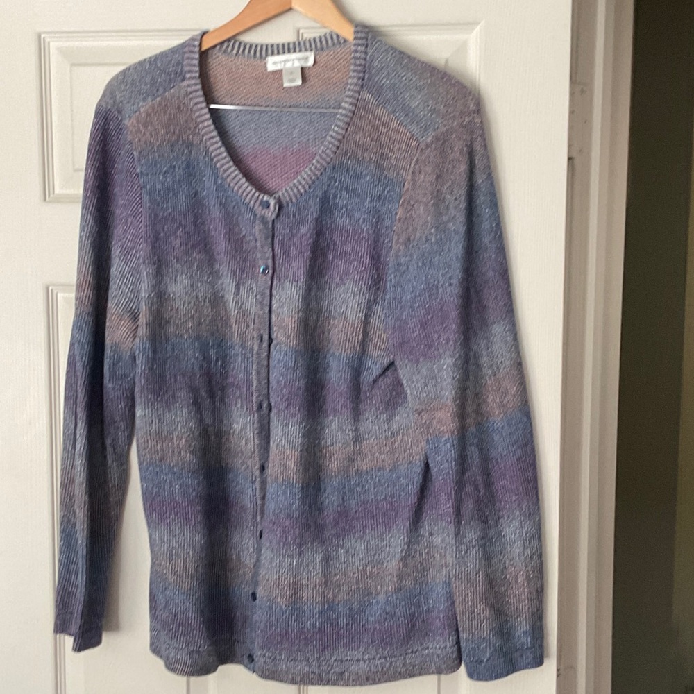 Christopher & Banks Purple and Blue Cardigan